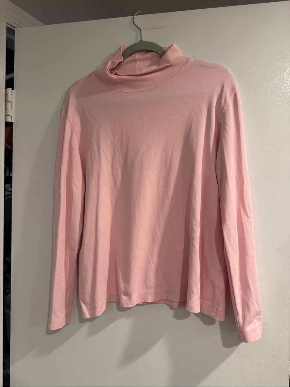 Lands' End Soft Pink Long Sleeve Mock Neck Top
